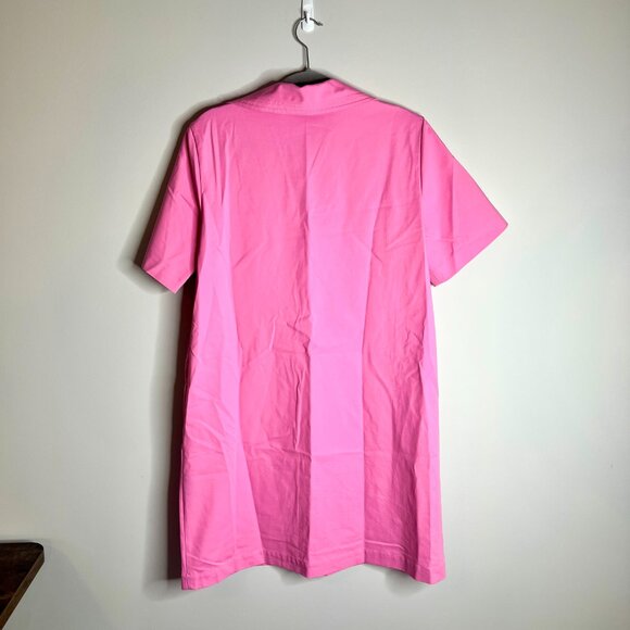 Lafayette 148 New York Bubblegum Pink Collared Shift Dress Preppy Pockets Sz M - Picture 5 of 5